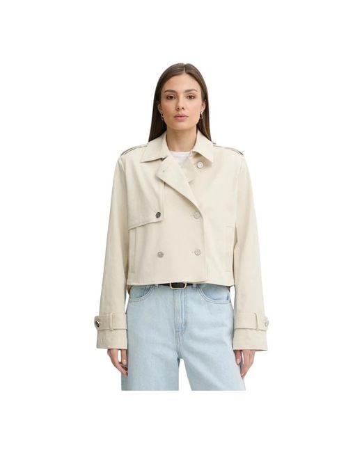 DKNY Cropped Trenchcoat in het Natural