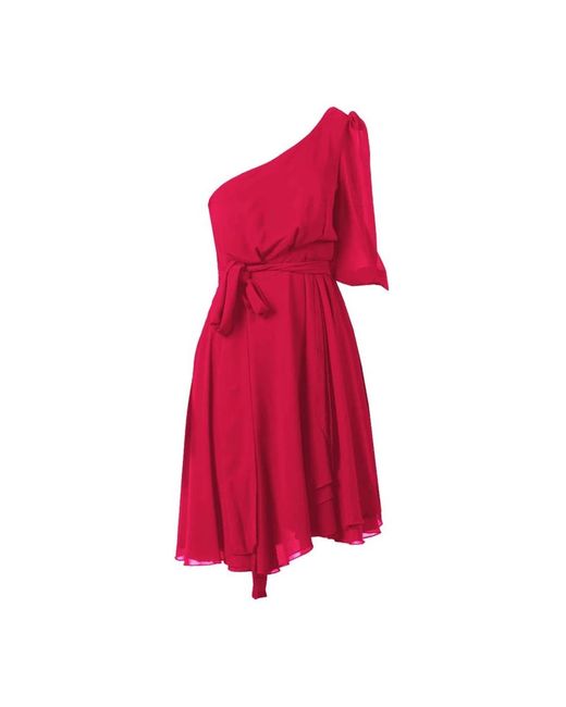 Pinko Red Georgette crepe kleid mit bandgürtel o