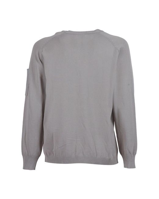 C P Company Gray Round-Neck Knitwear for men