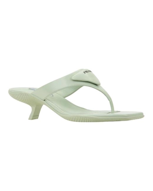 Prada Green Heeled Mules
