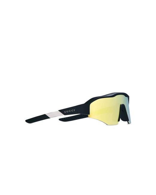 Gucci Accessoires ,Zwart ,Nylon Zwarte Zijde & Nylon Zonnebril in het Yellow
