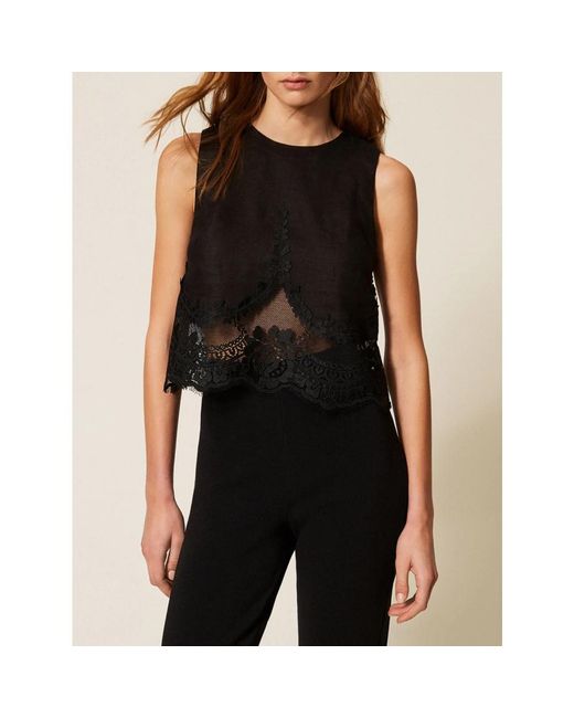 Twinset Black Sleeveless Tops