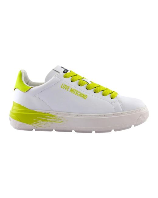Love Moschino Yellow Weiße casual sneakers
