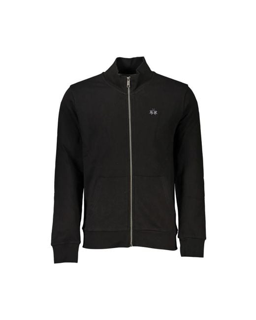 La Martina Black Zip-Throughs for men