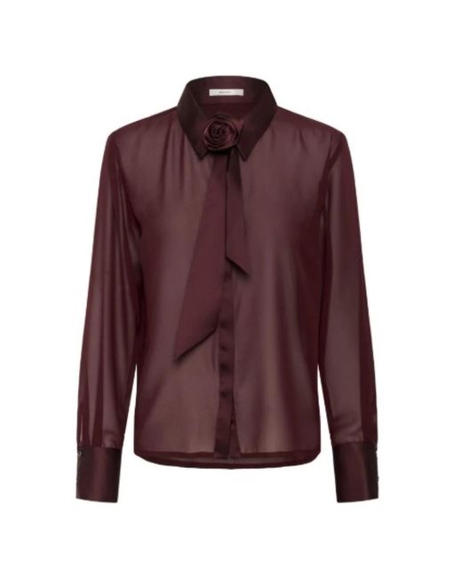 Gestuz Overhemden ,Rood ,Polyester Rode Aronia Shirt, Gerecycled Polyester in het Purple