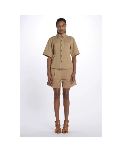 Scotch & Soda Brown Beiges Hemd Kurzarm