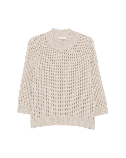 Peserico Natural Round-Neck Knitwear