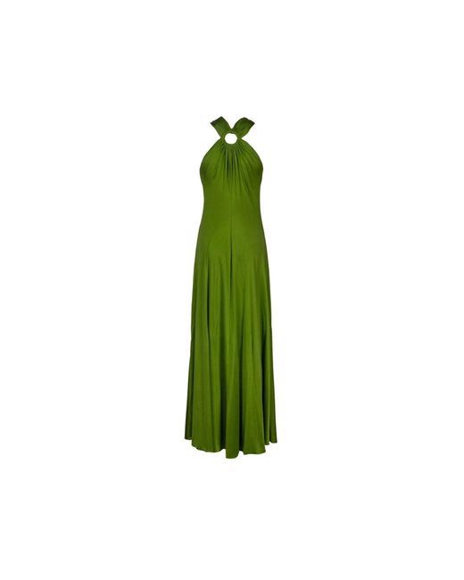 Erika Cavallini Semi Couture Green Elegante maxikleider für frauen