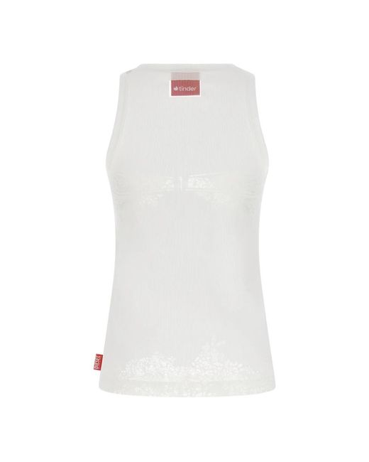 DIESEL Pr-T-Anki-Lace-R Tank Top in het White