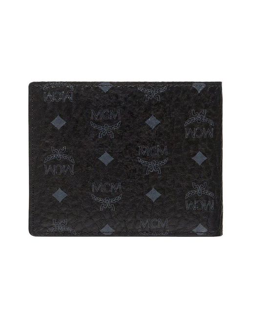 MCM Accessoires ,Zwart ,Leer Bifold Portemonnee Met Verwijderbare Kaarthouder in het Black