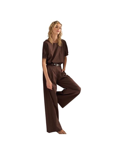 Soallure Brown Wide Trousers