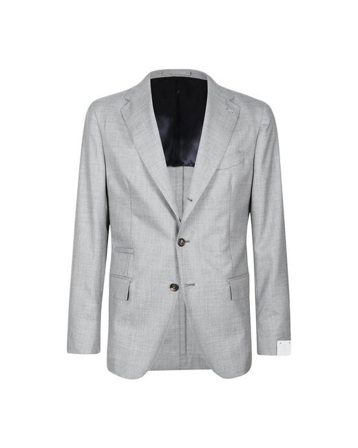 Eleventy Jassen ,Grijs ,Kasjmier Cashmere Single-Breasted Jas in het Gray voor heren