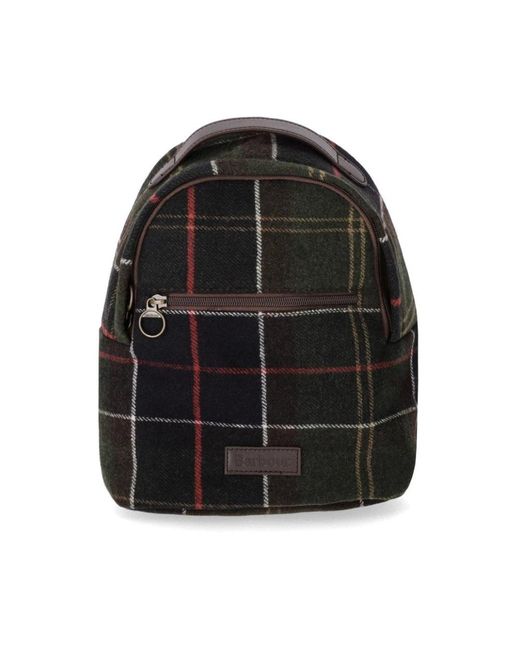 Barbour Black Klassischer Tartan Rucksack Mit Details