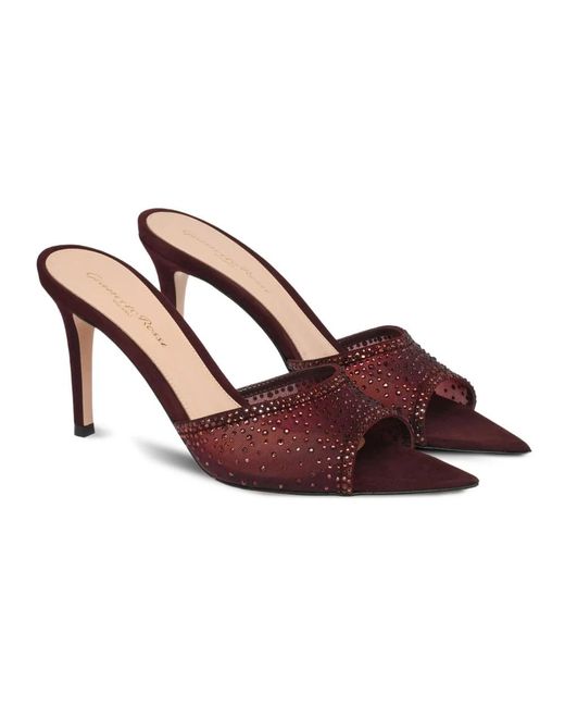Gianvito Rossi Brown Heeled Mules