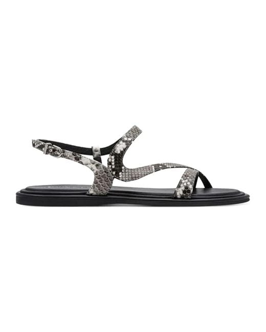 Tamaris Black Flat Sandals