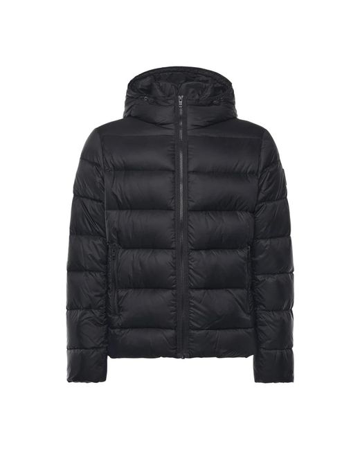 Fay Jassen ,Zwart ,Nylon Zwarte Donsjas Met Omslagcapuchon in het Black voor heren