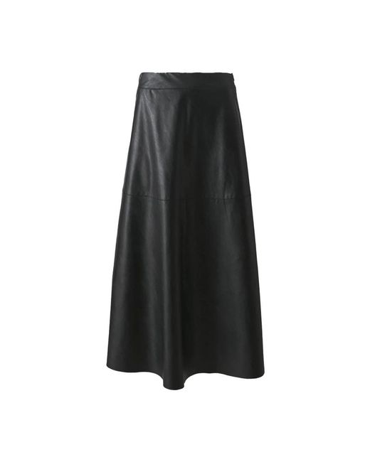 Pinko Elegante Geplooide Midi-Rok in het Black
