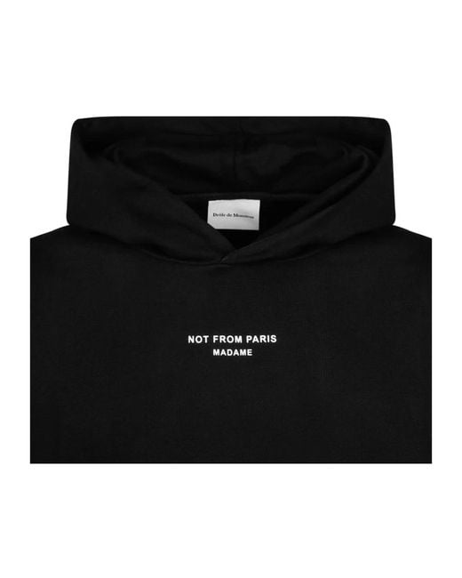 Drole de Monsieur Klassischer schwarzer hoodie mit slogan-druck in Black für Herren