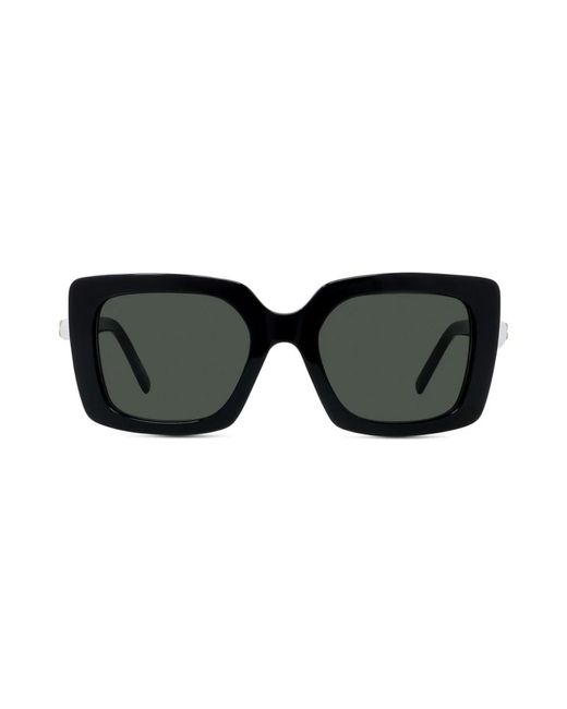 Givenchy Black Rechteckige sonnenbrille mit perlen und strass