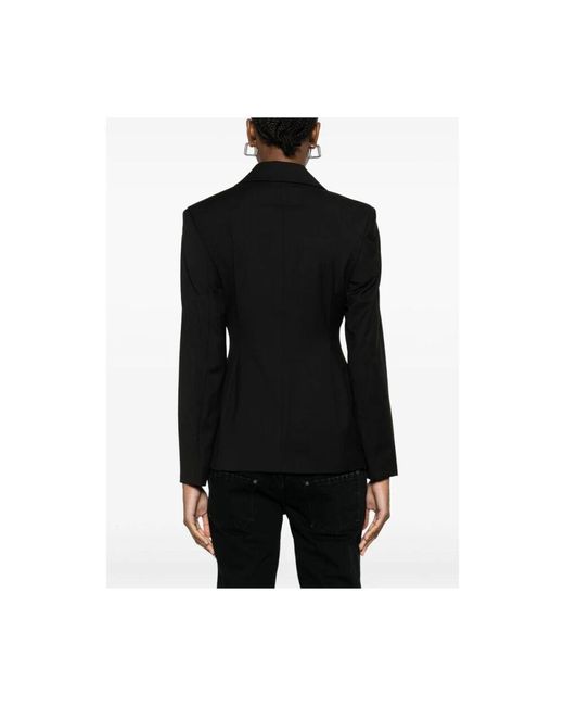 REMAIN Birger Christensen Black Schwarze jacke mit vorderen klappentaschen
