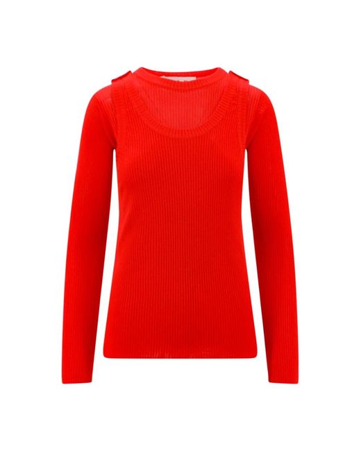 Marni Tops ,Rood ,Rode T-Shirts En Polos Met Knopen in het Red