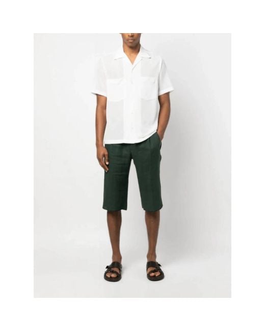 Kiton Korte Broeken ,Groen ,Linnen Bosgroene Linnen Bermuda Shorts in het Green voor heren