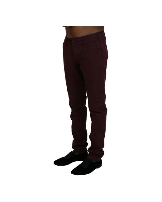 CYCLE Brown Slim-Fit Trousers for men