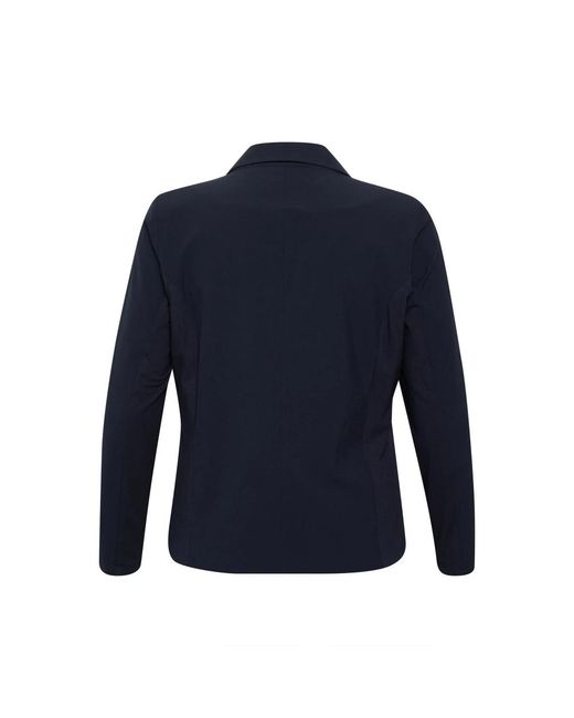Kaffe Jassen ,Blauw ,Polyester Midnight Marine Blazer Met V-Hals in het Blue