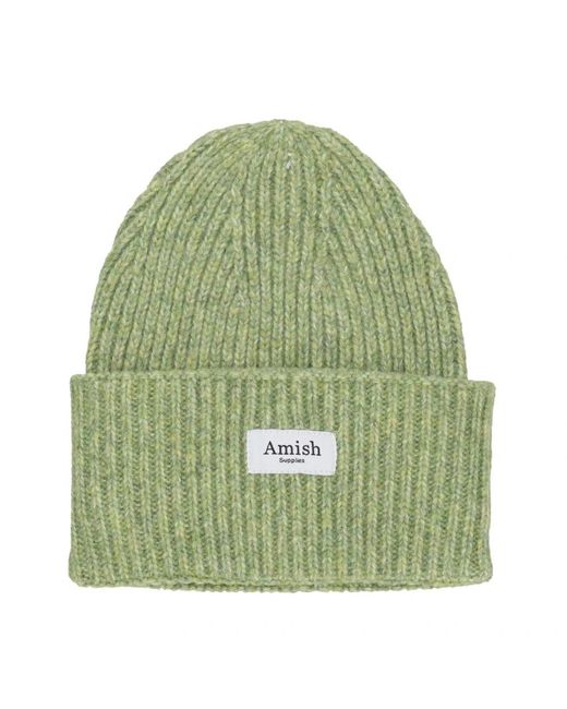 AMISH Green Grüne elastische beanie mütze