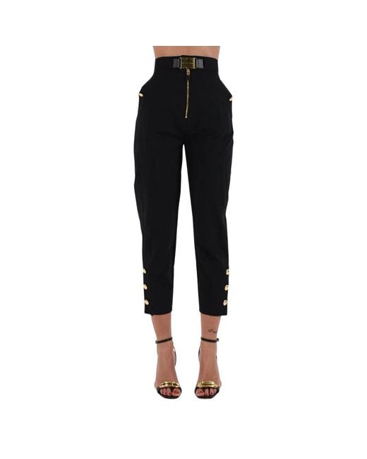 Cropped Trousers Elisabetta Franchi en coloris Black