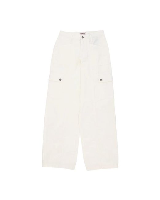 Guess White Wide Trousers
