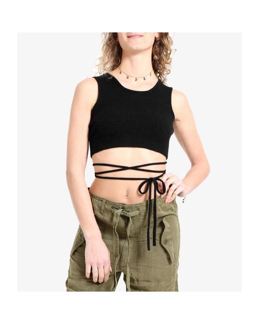 A PAPER KID Sleeveless Tops in het Black
