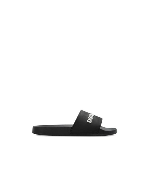 DSquared² Logo Slides in het Black voor heren