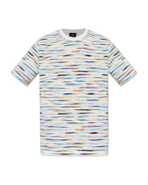 Paul Smith Tops ,Veelkleurig ,Katoen Gestreept T-Shirt in het Blue voor heren