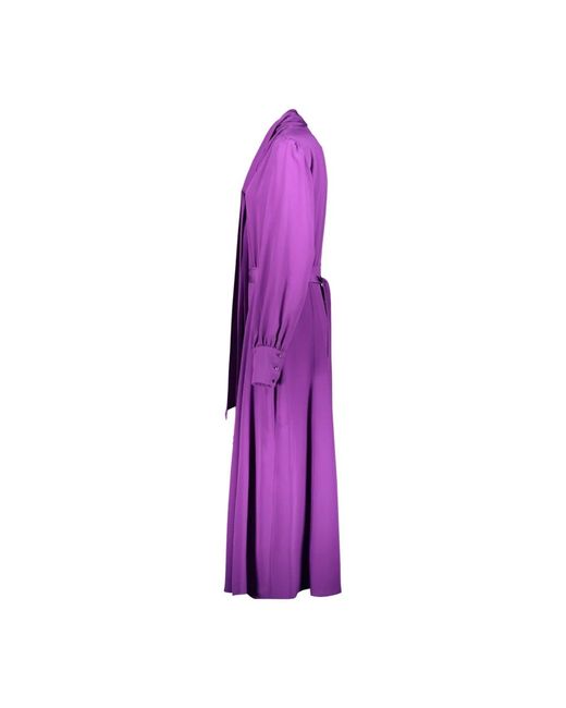 Rochas Purple Elegantes langes kleid aus crepe de chine
