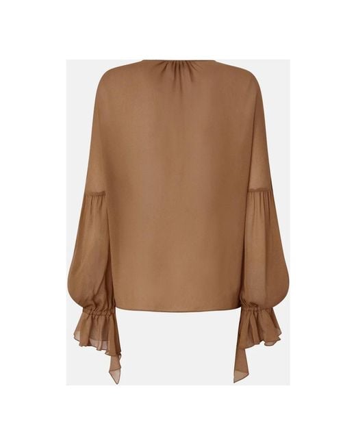 Pinko Overhemden ,Bruin ,Georgette Blouse in het Brown