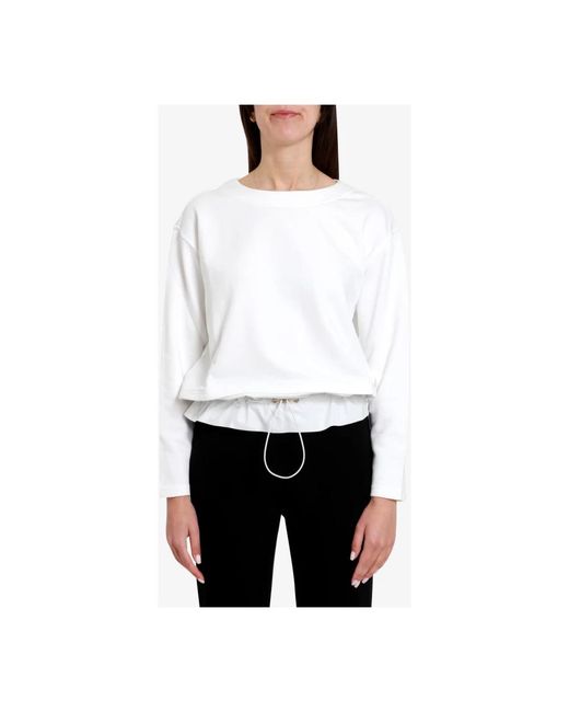 Fay Tops ,Wit ,Katoen Witte Trui Met Boxy Patroon in het White