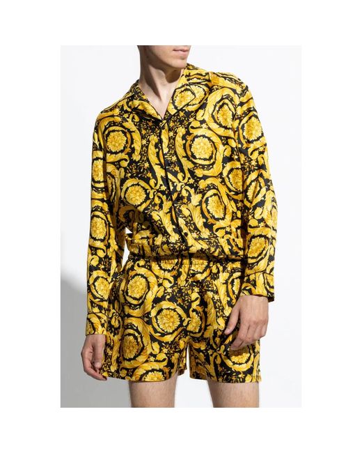 Versace Silk pyjama bottom in Yellow für Herren