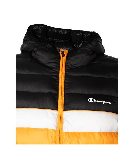 Champion Jassen ,Veelkleurig ,Leer Gewatteerde Jas Met Capuchon in het Orange voor heren