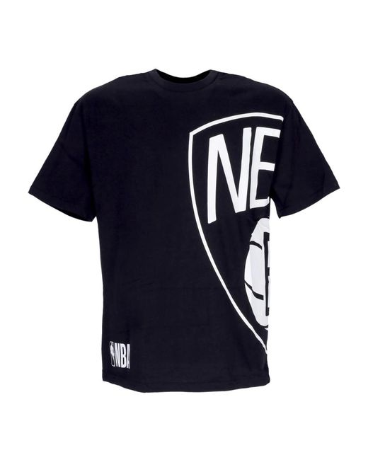 KTZ Tops ,Zwart ,Katoen Brooklyn Nets Logo Oversized Tee Zwart/Wit in het Blue voor heren