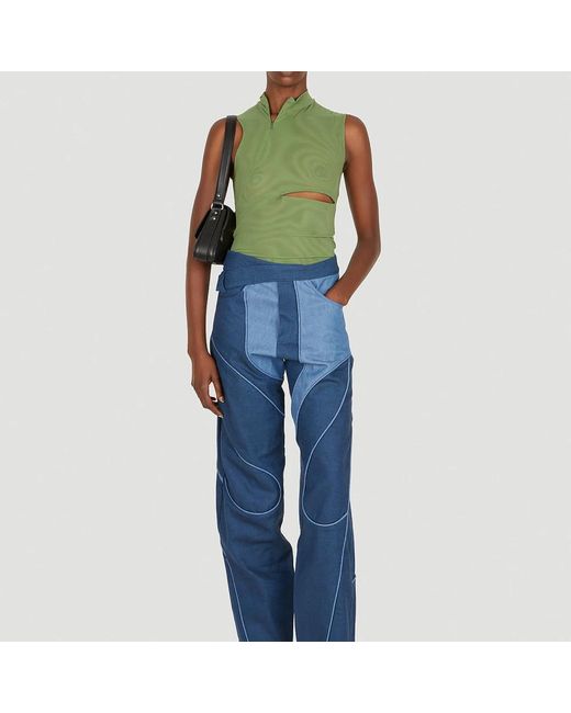 Mainline:RUS/Fr.CA/DE Green Sleeveless Tops