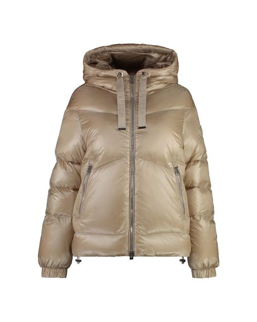 Woolrich Natural Gefütterte Nylon-Daunenjacke Mit Kapuze