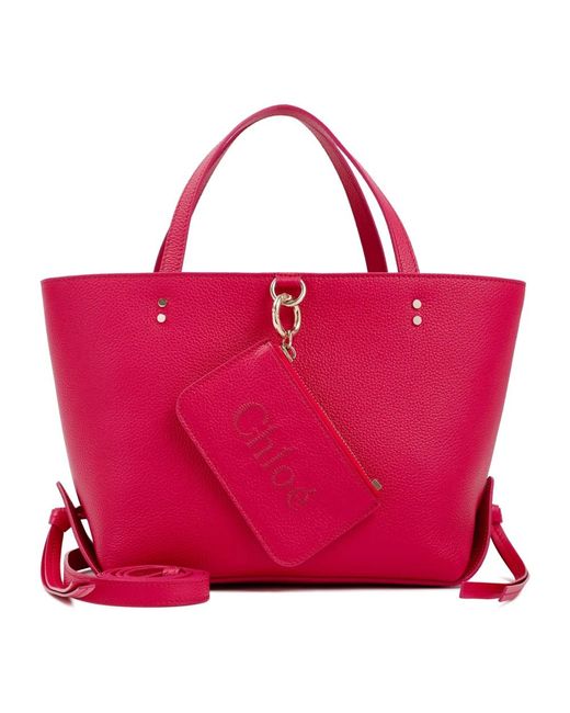 Rosa fizzy piccola borsa tote di Chloé in Red