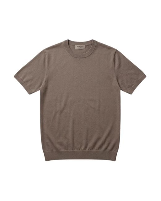 Kangra Brown Round-Neck Knitwear for men