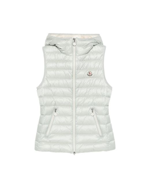 Moncler Jassen ,Groen ,Polyester Glygosse Hooded Quilted Gilet in het White