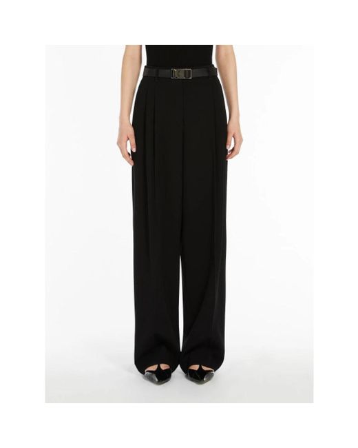 Max Mara Black Locker geschnittene cady hose mit gürtel