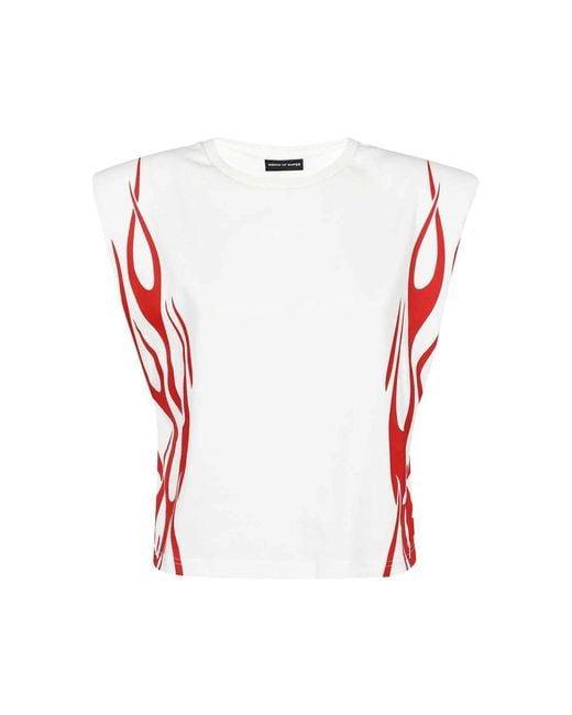 Sleeveless Tops Vision Of Super en coloris Red