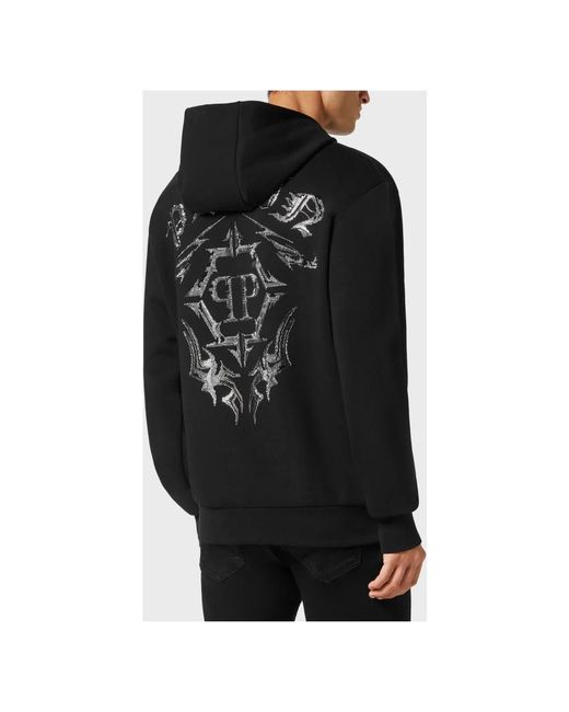 Philipp Plein Black Hoodies for men
