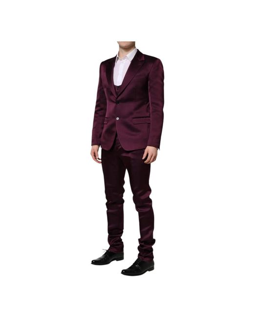 Dolce & Gabbana Red Single Breasted Suits for men