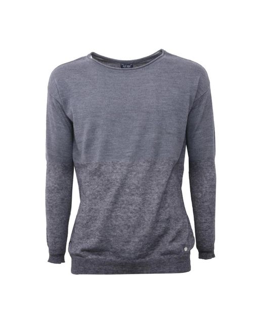 Armani Blue Round-Neck Knitwear